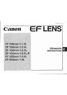 Canon 500/4.5 manual. Camera Instructions.